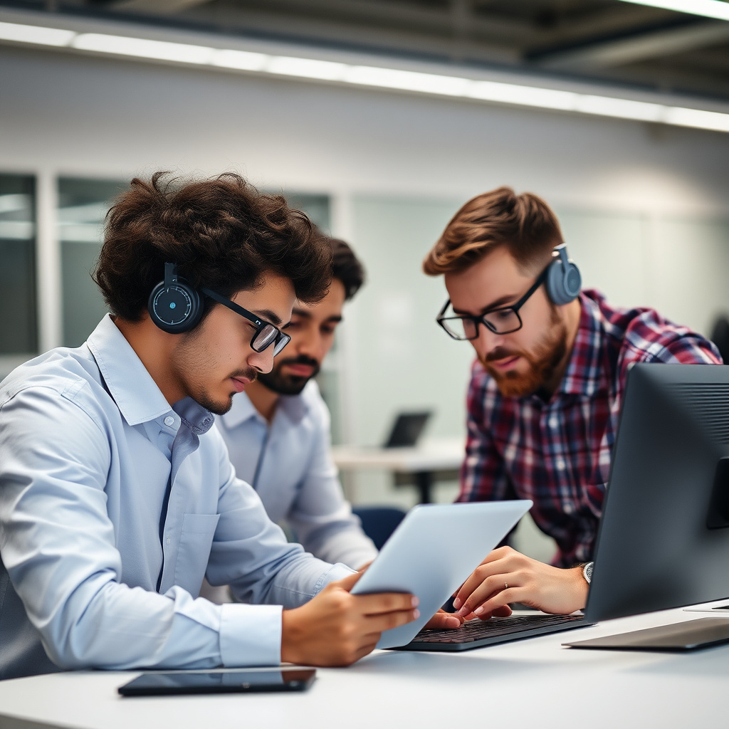 Our team working on advanced digital solutions